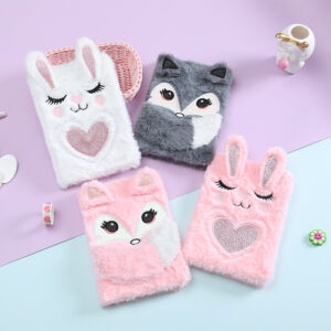 oly-fee0fc05264b4793bd51b4f5fc2d638e Wholesale Plush A5 Diary Notebook with Cute Rabbit Design Cartoon Student Journal