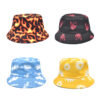 Wholesale Flame Print Fisherman Hat Summer Outdoor Travel Bucket Hat Fashion Accessory