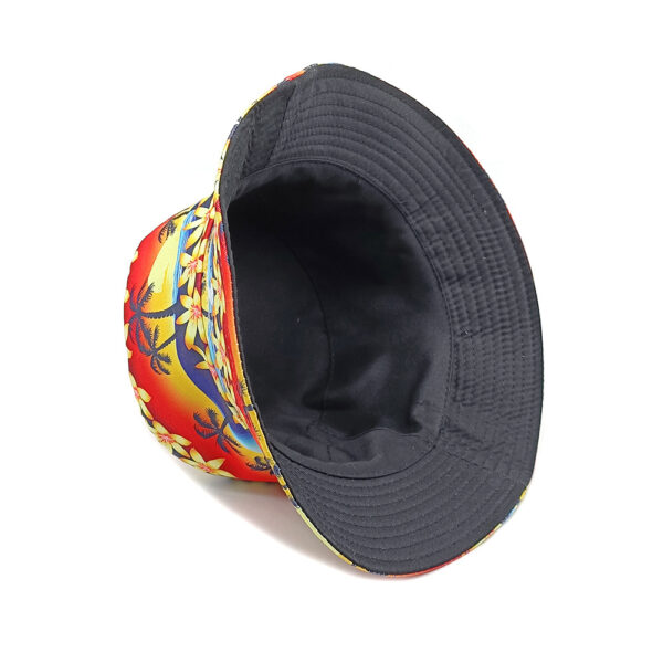 Wholesale Trendy Reversible Fisherman Hat Coconut Tree Print Sun Protection Fashion Accessory Beach Vacation