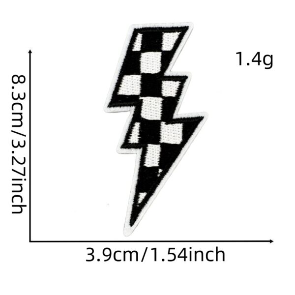 oly-ff0a70c58d7f45c6305680f153272c49 Wholesale Plaid Lightning Iron-On Embroidered Patch DIY Fashion Accessory for Hats Shoes