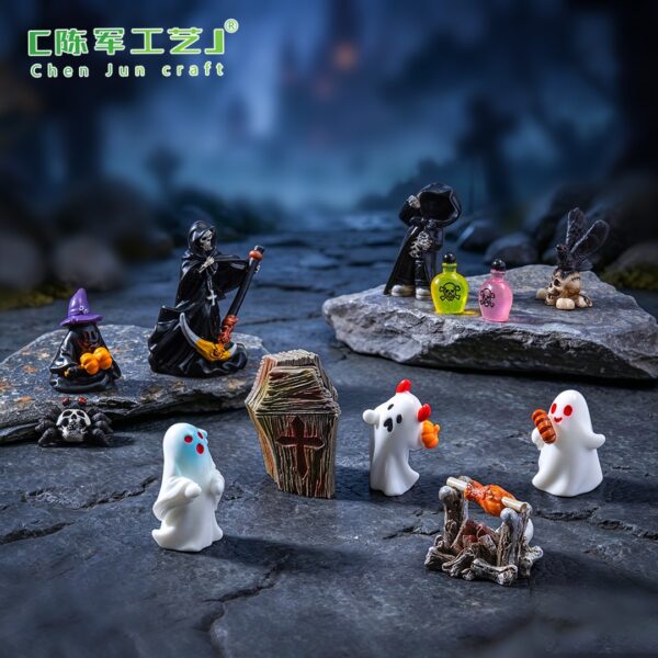 oly-ff1cf794b14d2585f8f4a37856220104 Wholesale Halloween Resin Ghost Ornament DIY Decoration for Bag Charm or Home Decor