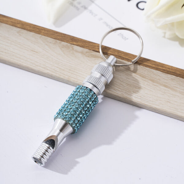 oly-ff36610271fceb76dc203df7d9f53bb7 Wholesale Chic Rhinestone Whistle Keychain Zinc Alloy Outdoor Survival Car Key Accessory