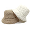 Wholesale Chic Quilted Bucket Hat Unisex Korean Fashion Puffer Hat Sun Protection Pink