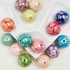 oly-ff46276047c5cbc8b9cd8ce974c30613 Wholesale Chic Acrylic Flower Printed Beads 16mm Pink for DIY Phone Chain Keychain Bag Charm Accessory