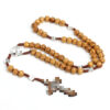 oly-ff939816a5464caedc1abe6fb6dfe29a Wholesale Handmade Wooden Cross Rosary Necklace Black Beads Fashion Accessory Gift