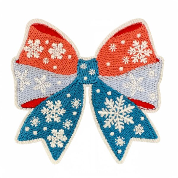 oly-ffb05da25f3e4aaf2ca69e8be0e0a489 Wholesale Christmas Bow Embroidered Patch Decorative Fashion Accessory for Gift or Boutique Resale