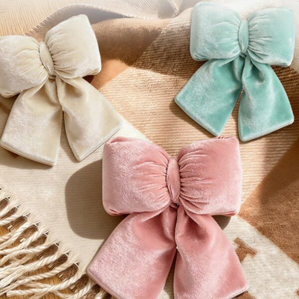 oly-ffc377e40adfd2140b1c506792ff7456 Wholesale White Velvet Christmas Bow Hanging Decoration European Style Large Size for Tree Wall Home Decor Gift