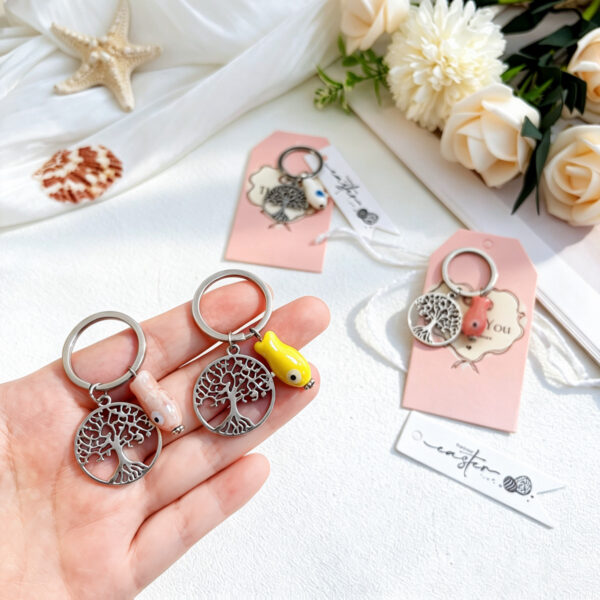 Wholesale Tree of Life Colorful Fish Keychain Trendy Car Key Accessory for Party Gifts