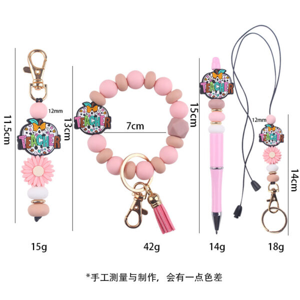 Wholesale Silicone Keychain Wristlet Creative DIY Teacher's Day Gift Boutique Resale