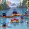 Wholesale Cartoon Style Micro Landscape Pavilion Resin Figurine for Bonsai Garden Decoration