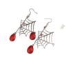 Wholesale Gunmetal Black Zinc Alloy Spider Web Earrings Punk Vintage Jewelry Accessory