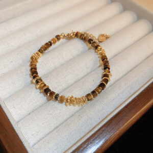 20#bracelet-gold-brown artificial tiger eye stone
