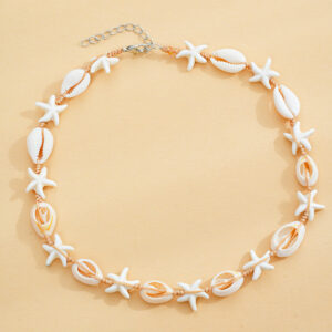 Wholesale Simple and Personalized Fashion Beach Style Starfish Shell Braided Necklace Hawaiian Style Shell Series Necklace