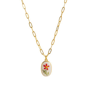 7 a small red flower necklace