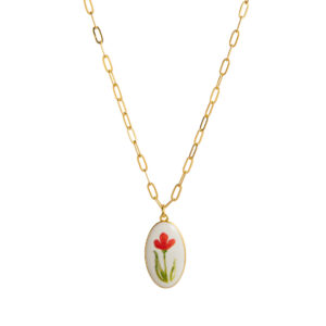 2 a large red flower necklace