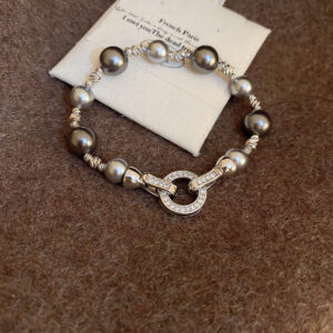 44# bracelet-silver-gray pearl