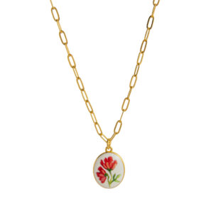 0.05kg small red flower necklace