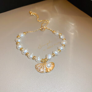 40# bracelet-golden pearl shell