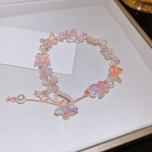 55# bracelet-pink butterfly