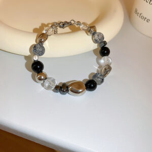 17# bracelet-silver-black love