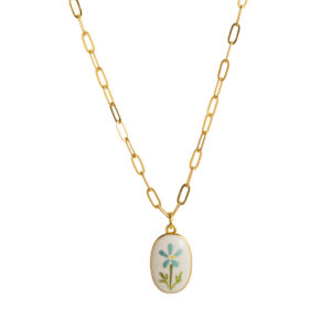 6 small blue flower necklace