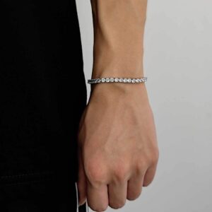 Platinum (width 4mm) / Bracelet 9 inches (length 22.86cm)