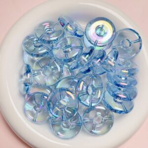 02-light blue / The size is about 27mm and the aperture is about 2.0mm.