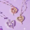 oly-003d1111fab7b71c5648251ec5153ebc Wholesale Heart Shaped Locket Necklace With Pink Flower Glass Macaron Colors Copper Electroplated Cute Pastoral Style Jewelry For Resale
