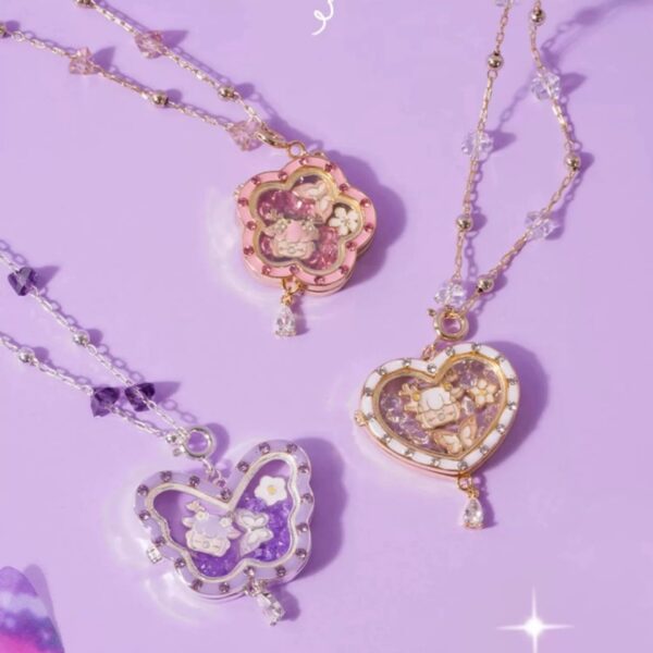 oly-003d1111fab7b71c5648251ec5153ebc Wholesale Heart Shaped Locket Necklace With Pink Flower Glass Macaron Colors Copper Electroplated Cute Pastoral Style Jewelry For Resale