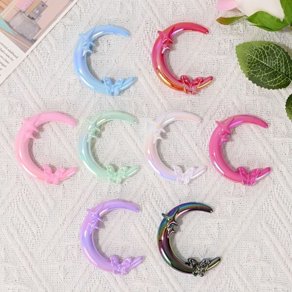 oly-003ef941b4593012af809b7f44dc7684 Wholesale Acrylic UV Plated Star Butterfly Moon Loose Beads for DIY Phone Charm Keychain Bag Charm Boutique Resale
