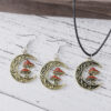 oly-004532be509bea753e2480fa84985b1d Wholesale Moon And Mushroom Earring Necklace Set Cute Fashion Accessory For Girls Party Gift Boutique Resale