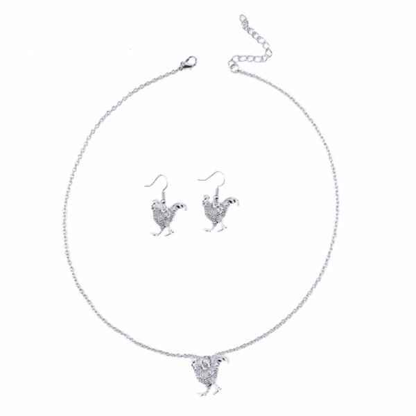 oly-005a5062b3e2440dccc7fe70c1109c0a Wholesale Vintage Rooster Pendant Necklace And Earrings Set Retro Fun Animal Jewelry Fashion Accessory For Gift And Boutique Resale