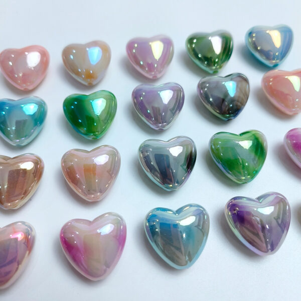 oly-00c4503011593694fd0284535513d0ef Wholesale Acrylic UV Electroplated Double Color Love Heart Beads for DIY Jewelry, Phone Charms, Bracelets – Trendy Fashion Accessory