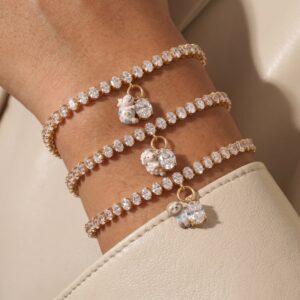 Wholesale Trendy Geometric Zircon Animal Bracelet Stainless Steel Electroplated Women S Fashion Jewelry Accessory Gift For Boutique Resale