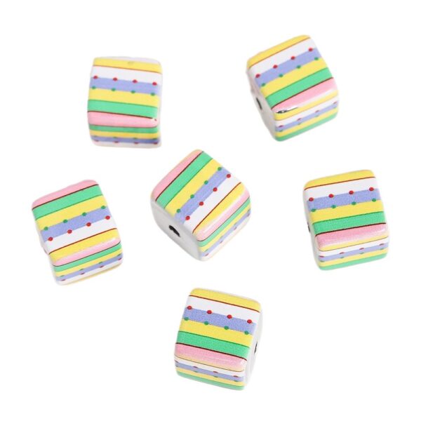 oly-010320af846def61337b1c2661b63a4d Wholesale Cute Cartoon Acrylic Loose Beads 14mm Printed Flower Polka Dot Mixed Colors for DIY Jewelry Making Phone Charms Bag Charms