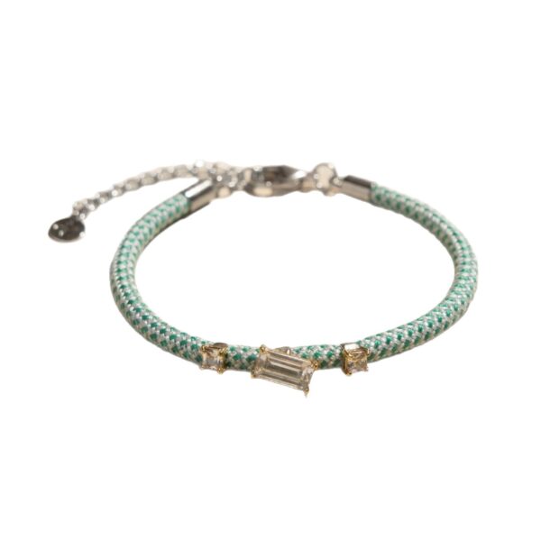 oly-011eb40af34af6ed02ed13fa8ef38826 Wholesale Copper Electroplated Rainbow Gradient Braided Rope Bracelet With Zircon Fashion Jewelry Accessory For Women