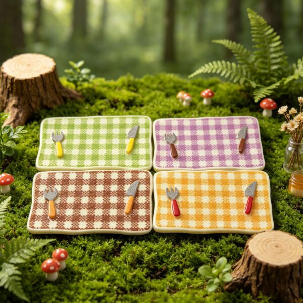 oly-017894e40f56bbc6e84d1377fd40d82c Wholesale Resin Blue Striped Grid Miniature Tray Plate for DIY Jewelry Accessory Fridge Magnet and Miniature Scene Decor