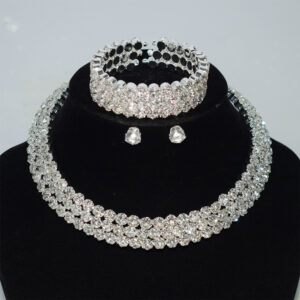 XL-2161-3 row collar 3 row bracelet silver