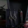 oly-0211a969204840a84a661433445db248 Wholesale Vintage Double Ring Drop Earrings For Women Silver Tone Alloy Punk Retro Pendant Jewelry Fashion Accessory Gift Resale
