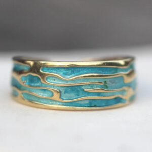 oly-02a2cb038afaa5c1d9bf40ae462cc222 Wholesale Blue Ocean Enamel Adjustable Open Ring Silver Tone Women S Fashion Jewelry Accessory For Everyday Boutique Resale