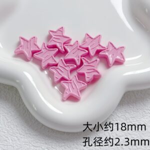 11-pink / Size is about 18mm, hole diameter is about 2.3mm