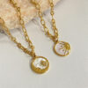 oly-031ecc04e8bebede0bc477e65b1a55ef Wholesale Sun Moon Mother Of Pearl Pendant Necklace Titanium Steel Everyday Chic Jewelry Accessory
