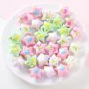 oly-032f0703fea6dffbb952be034f6c3779 Wholesale Hand-Painted Acrylic Pink Star Beads with Back Hole for DIY Phone Charm Hair Tie Jewelry Making