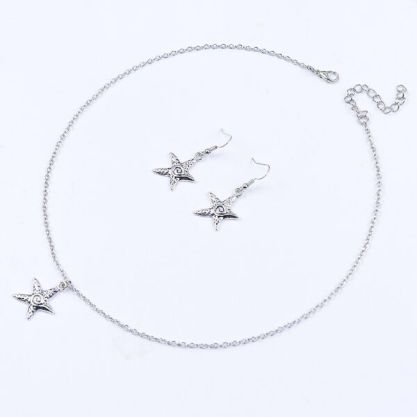 oly-03413e8ef37019c4841a0363dbeef132 Wholesale Zinc Alloy Starfish Earrings Necklace Set Boho Beach Jewelry Gift Boutique Resale