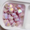 oly-0349269524c973d6ba660373a2fd3503 Wholesale Blue Cream Double Color Heart Shaped Acrylic Beads for DIY Jewelry Making Craft Supply