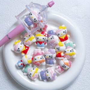 oly-034a461bb92fce692c2fa4aa955ddea4 Wholesale Silicone Beads UV Plated 3D Standing Cat Charms for DIY Phone Chain Jewelry Accessory