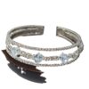 oly-034c4c39404137dd15ca04693bcbac7a Wholesale Minimalist 3 Row Rhinestone Open Bracelet Silver Tone Fashion Accessory Chic Everyday Wear Boutique Resale