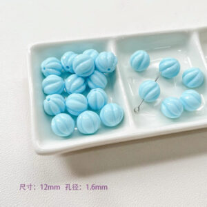 26-light blue pumpkin beads / See picture for size (sold by piece)