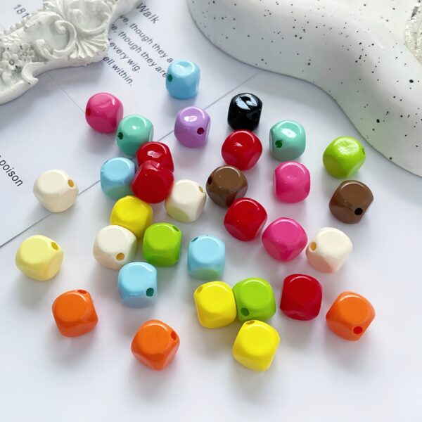 oly-036218235c5eb259ab083e0a32990942 Wholesale 8mm Macaron Baked Paint Acrylic Square Cut Loose Beads for DIY Phone Charm Jewelry Making