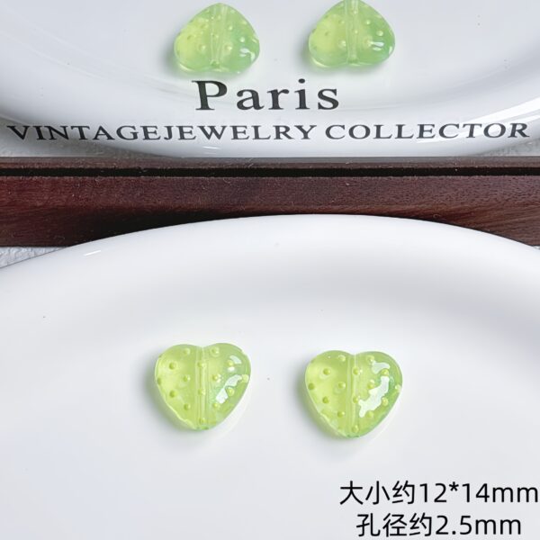 oly-03eac7ac9c64758d62e76ca587443a46 Wholesale Acrylic Glow Heart Beads Light Green, DIY Phone Strap Keychain Charms, Chic Boutique Resale Accessory